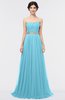 ColsBM Zahra Light Blue Elegant A-line Strapless Sleeveless Half Backless Bridesmaid Dresses