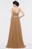 ColsBM Zahra Light Brown Elegant A-line Strapless Sleeveless Half Backless Bridesmaid Dresses