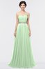 ColsBM Zahra Light Green Elegant A-line Strapless Sleeveless Half Backless Bridesmaid Dresses