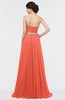 ColsBM Zahra Living Coral Elegant A-line Strapless Sleeveless Half Backless Bridesmaid Dresses