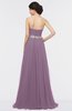 ColsBM Zahra Mauve Elegant A-line Strapless Sleeveless Half Backless Bridesmaid Dresses