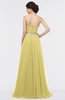 ColsBM Zahra Misted Yellow Elegant A-line Strapless Sleeveless Half Backless Bridesmaid Dresses