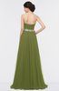 ColsBM Zahra Olive Green Elegant A-line Strapless Sleeveless Half Backless Bridesmaid Dresses