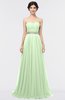 ColsBM Zahra Pale Green Elegant A-line Strapless Sleeveless Half Backless Bridesmaid Dresses