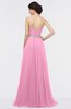 ColsBM Zahra Pink Elegant A-line Strapless Sleeveless Half Backless Bridesmaid Dresses