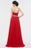 ColsBM Zahra Red Elegant A-line Strapless Sleeveless Half Backless Bridesmaid Dresses