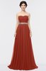 ColsBM Zahra Rust Elegant A-line Strapless Sleeveless Half Backless Bridesmaid Dresses