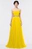 ColsBM Zahra Yellow Elegant A-line Strapless Sleeveless Half Backless Bridesmaid Dresses