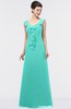 ColsBM Jolene Blue Turquoise Mature A-line Square Zip up Floor Length Bridesmaid Dresses