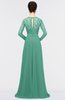 ColsBM Shelly Beryl Green Romantic A-line Long Sleeve Floor Length Lace Bridesmaid Dresses