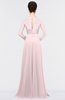 ColsBM Shelly Blush Romantic A-line Long Sleeve Floor Length Lace Bridesmaid Dresses