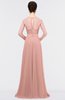 ColsBM Shelly Coral Almond Romantic A-line Long Sleeve Floor Length Lace Bridesmaid Dresses