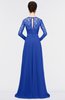 ColsBM Shelly Dazzling Blue Romantic A-line Long Sleeve Floor Length Lace Bridesmaid Dresses