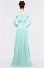 ColsBM Shelly Fair Aqua Romantic A-line Long Sleeve Floor Length Lace Bridesmaid Dresses