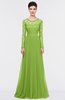 ColsBM Shelly Greenery Romantic A-line Long Sleeve Floor Length Lace Bridesmaid Dresses