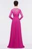 ColsBM Shelly Hot Pink Romantic A-line Long Sleeve Floor Length Lace Bridesmaid Dresses