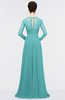 ColsBM Shelly Lake Blue Romantic A-line Long Sleeve Floor Length Lace Bridesmaid Dresses