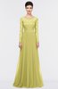 ColsBM Shelly Muted Lime Romantic A-line Long Sleeve Floor Length Lace Bridesmaid Dresses