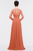 ColsBM Shelly Persimmon Romantic A-line Long Sleeve Floor Length Lace Bridesmaid Dresses