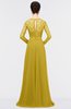 ColsBM Shelly Sauterne Romantic A-line Long Sleeve Floor Length Lace Bridesmaid Dresses