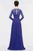 ColsBM Shelly Spectrum Blue Romantic A-line Long Sleeve Floor Length Lace Bridesmaid Dresses