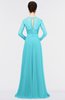 ColsBM Shelly Turquoise Romantic A-line Long Sleeve Floor Length Lace Bridesmaid Dresses
