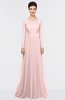 ColsBM Shelly Veiled Rose Romantic A-line Long Sleeve Floor Length Lace Bridesmaid Dresses