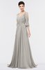 ColsBM Joyce Ashes Of Roses Mature A-line V-neck Zip up Sweep Train Beaded Bridesmaid Dresses