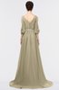 ColsBM Joyce Candied Ginger Mature A-line V-neck Zip up Sweep Train Beaded Bridesmaid Dresses