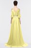 ColsBM Joyce Daffodil Mature A-line V-neck Zip up Sweep Train Beaded Bridesmaid Dresses