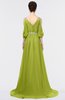 ColsBM Joyce Green Oasis Mature A-line V-neck Zip up Sweep Train Beaded Bridesmaid Dresses