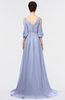 ColsBM Joyce Lavender Mature A-line V-neck Zip up Sweep Train Beaded Bridesmaid Dresses