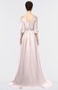 ColsBM Joyce Light Pink Mature A-line V-neck Zip up Sweep Train Beaded Bridesmaid Dresses