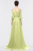 ColsBM Joyce Lime Green Mature A-line V-neck Zip up Sweep Train Beaded Bridesmaid Dresses