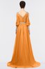 ColsBM Joyce Orange Mature A-line V-neck Zip up Sweep Train Beaded Bridesmaid Dresses