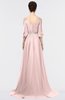 ColsBM Joyce Pastel Pink Mature A-line V-neck Zip up Sweep Train Beaded Bridesmaid Dresses