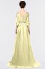 ColsBM Joyce Soft Yellow Mature A-line V-neck Zip up Sweep Train Beaded Bridesmaid Dresses