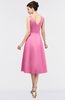ColsBM Joanna Carnation Pink Mature A-line V-neck Zip up Plainness Bridesmaid Dresses