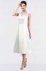 ColsBM Joanna Cloud White Mature A-line V-neck Zip up Plainness Bridesmaid Dresses