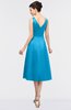 ColsBM Joanna Cornflower Blue Mature A-line V-neck Zip up Plainness Bridesmaid Dresses