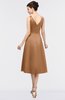 ColsBM Joanna Light Brown Mature A-line V-neck Zip up Plainness Bridesmaid Dresses