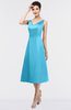 ColsBM Joanna River Blue Mature A-line V-neck Zip up Plainness Bridesmaid Dresses