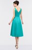 ColsBM Joanna Viridian Green Mature A-line V-neck Zip up Plainness Bridesmaid Dresses