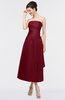 ColsBM Isabella Burgundy Elegant A-line Bateau Sleeveless Zip up Ruching Evening Dresses