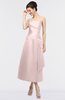ColsBM Isabella Coral Pink Elegant A-line Bateau Sleeveless Zip up Ruching Evening Dresses