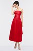 ColsBM Isabella Fiery Red Elegant A-line Bateau Sleeveless Zip up Ruching Evening Dresses