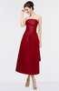ColsBM Isabella Haute Red Elegant A-line Bateau Sleeveless Zip up Ruching Evening Dresses