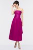 ColsBM Isabella Sangria Elegant A-line Bateau Sleeveless Zip up Ruching Evening Dresses