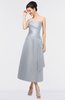 ColsBM Isabella Silver Elegant A-line Bateau Sleeveless Zip up Ruching Evening Dresses