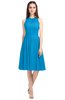 ColsBM Ivory Cornflower Blue Elegant A-line Jewel Zip up Knee Length Bridesmaid Dresses